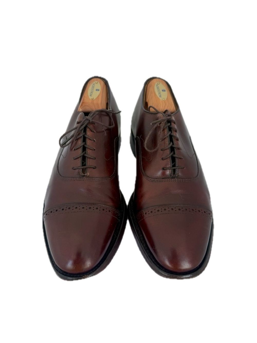 Johnston & Murphy Men’s Aristocraft Cap-Toe Oxfords in Dark Brown